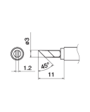 Паяльне жало (накінечник) HAKKO T15-KU (T12-KU)