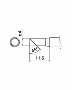 Паяльне жало (накінечник) HAKKO T15-CF4 (T12-CF4)
