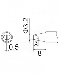 Buy Soldering Tip HAKKO T22-D32 Купить Паяльное жало (наконечник) HAKKO T22-D32